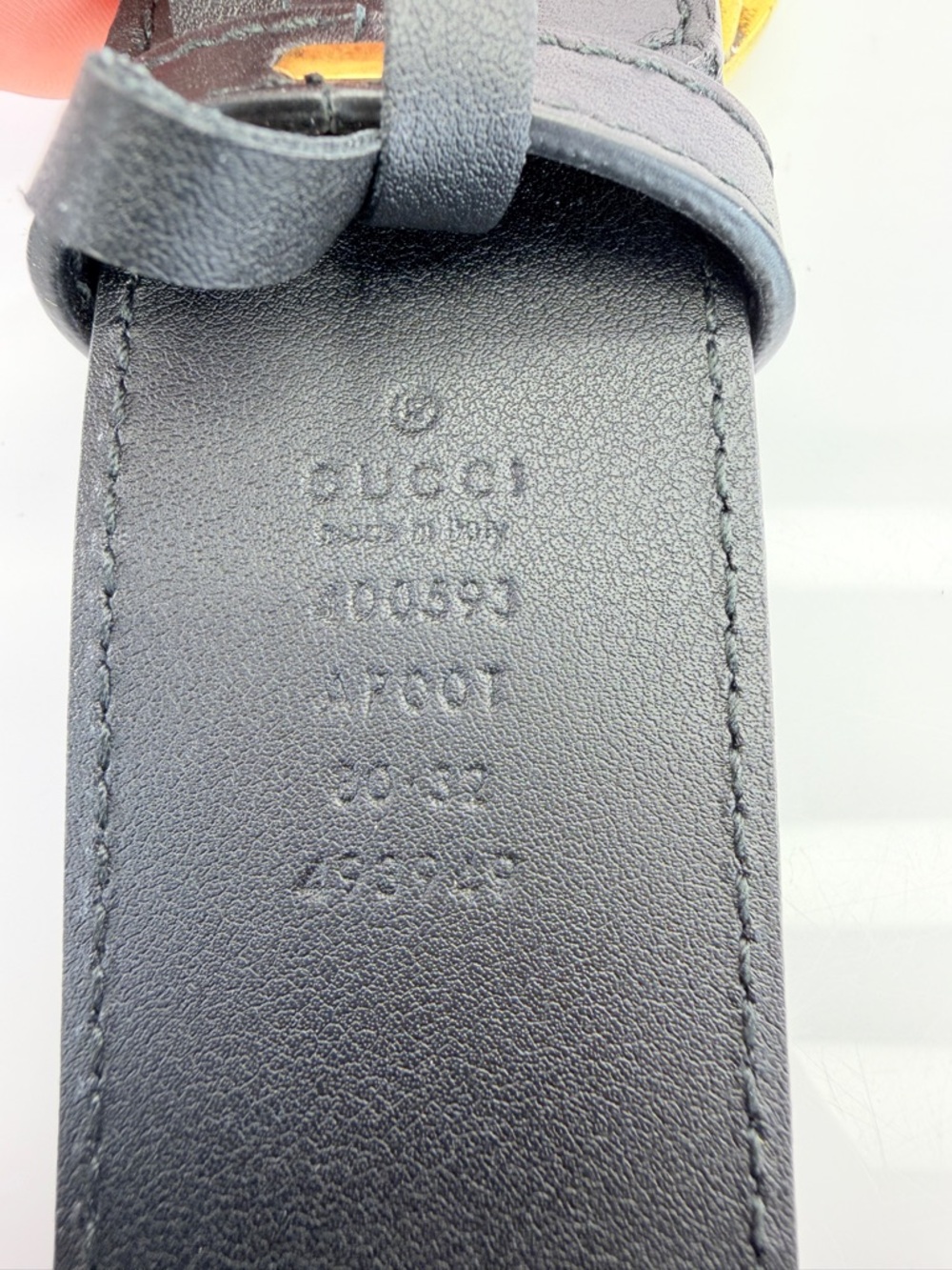 Gucci 2015 Re Edition Wide Leather Belt Gg Double Marmont Black 400593 80/32 - Picture 8 of 10